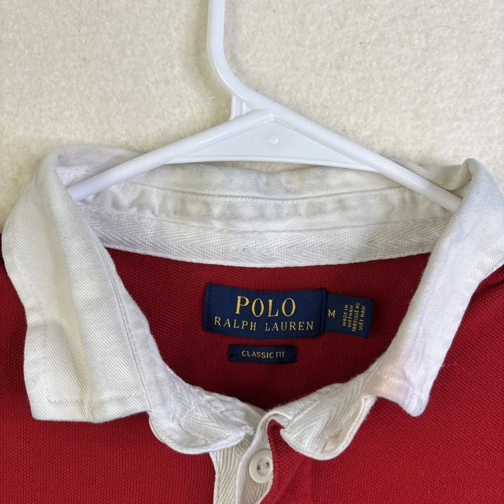 Polo Ralph Lauren Hi Tech Limited Edition Rugby Shirt Size M Spell Out oil spots